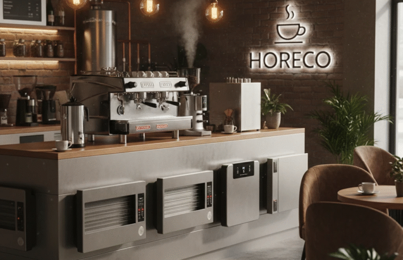 تجهیزات گرمایشی کافی‌شاپ مستر هورکا شامل بویلر، هیتر و دیسپنسر آب داغ