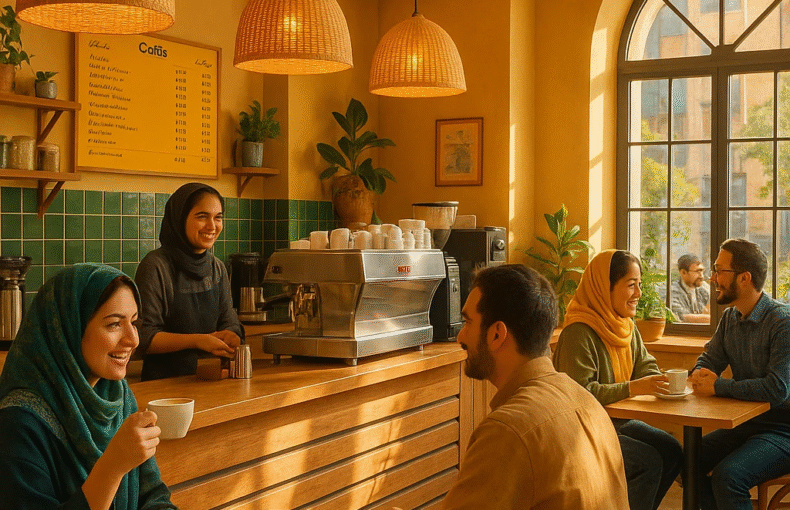 Coffee shop equipment in Mashhad – espresso machines, grinders, ice makers and stainless steel furniture supplied by Horeco