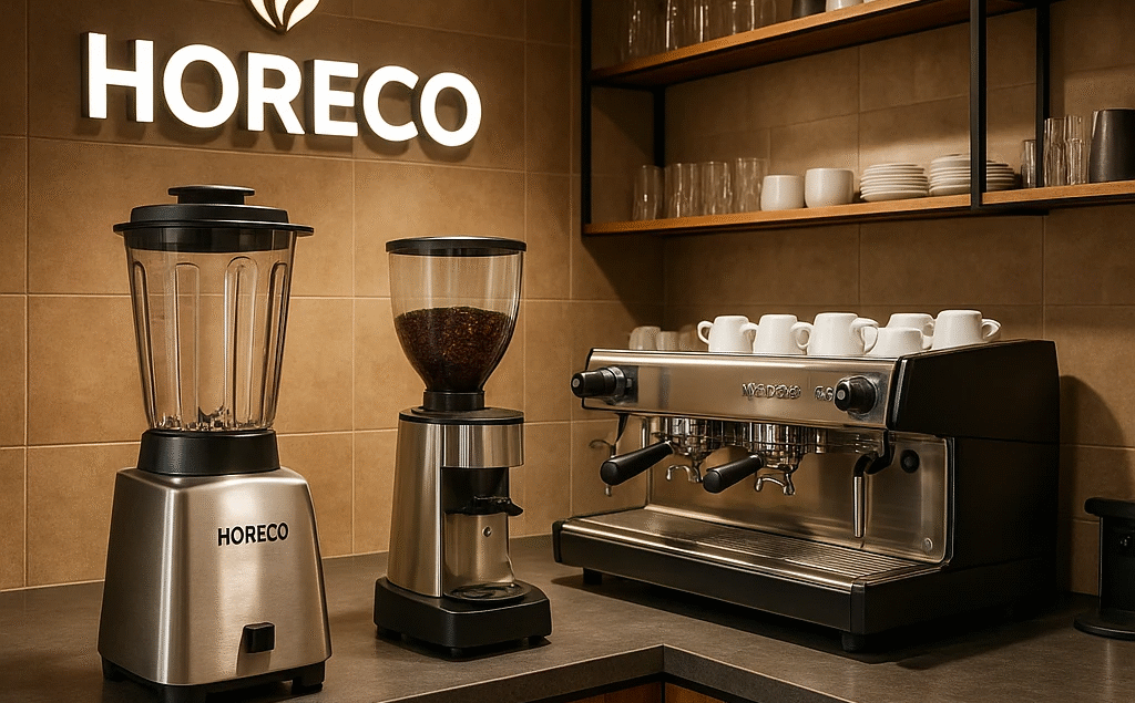 بلندر صنعتی Horeco روی کانتر کافی‌شاپ مدرن در مشهد