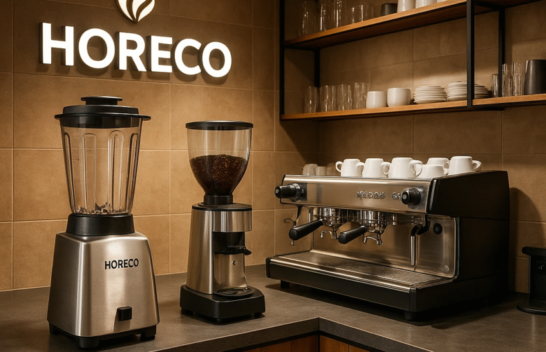 بلندر صنعتی Horeco روی کانتر کافی‌شاپ مدرن در مشهد
