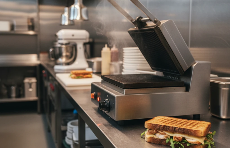 دستگاه ساندویچ ساز صنعتی در آشپزخانه صنعتی