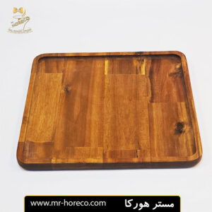 بشقاب چوبی مربع 18 سانت آکاسیا کد 16115 مستر هورکا