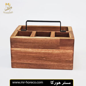 جا قاشقی 4 خانه دسته فلزی آکاسا کد 16098 مستر هورکا