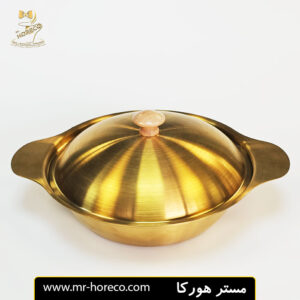 قابلمه درب دار طلایی 24x31 سانت کد 22359 مستر هورکا