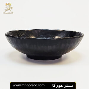 کاسه ملامین گرد موج دار مشکی سایز 4 کد 28257 مستر هورکا