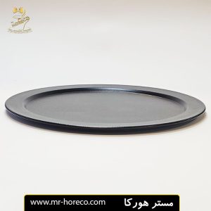 بشقاب فلزی لبه پهن مشکی استاتیک 43x1 سانت كد 14807 مستر هورکا