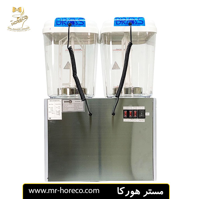 شربت سردکنگرم کن دو مخزن براس مدل مکعبی پارویی مدل LRSJ18LX2 کد 27486 مستر هورکا