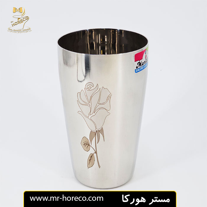 لیوان استیل ساده گلدار 700cc مدل monalisa کد 20840 مستر هورکا