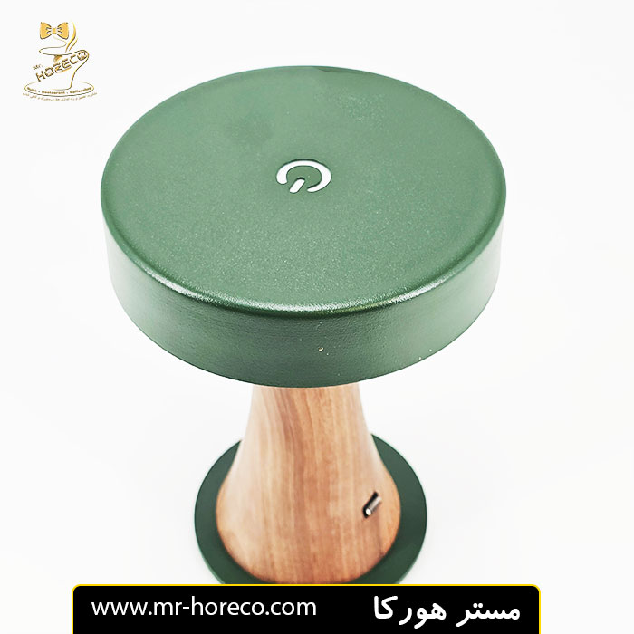 آباژور رومیزی پایه چوبی سبز تیره استاتیک (هلیوس) مدل BSL 101 کد 29071 مستر هورکا