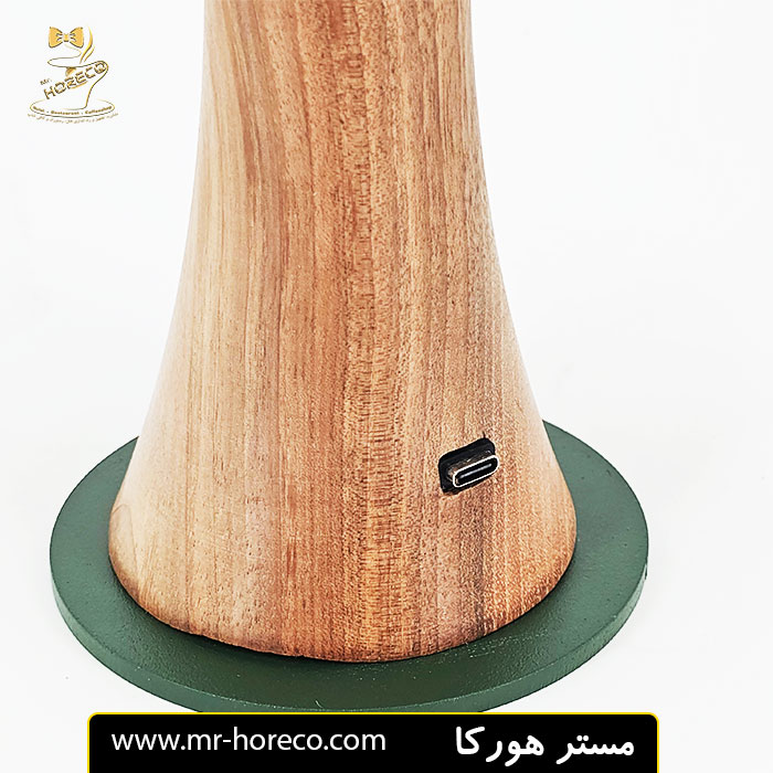 آباژور رومیزی پایه چوبی سبز تیره استاتیک (هلیوس) مدل BSL 101 کد 29071 مستر هورکا