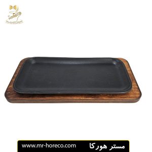 تابه چدن ماهیچه مستطیل با زیره چوبی 30x18 سانت مدل Odon CW117 کد 28384 مستر هورکا