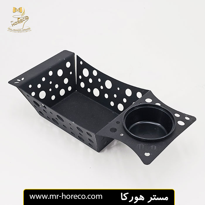 سبد فلزی مستطیل لبه دار سرو سیب زمینی با جای سس کد 30159 مستر هورکا