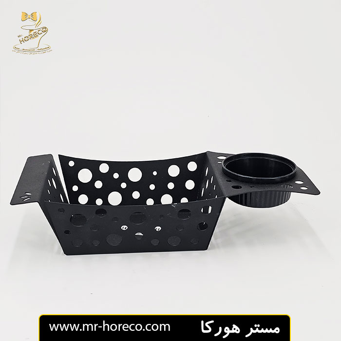 سبد فلزی مستطیل لبه دار سرو سیب زمینی با جای سس کد 30159 مستر هورکا