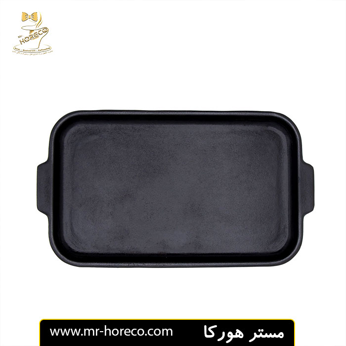 ظرف چدن استیک مستطیل با زیره چوبی ساده 35x20 سانت Odon CW103 کد 23809 مستر هورکا