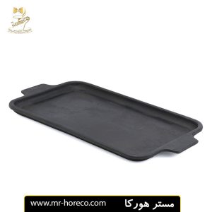 ظرف چدن استیک مستطیل با زیره چوبی ساده 35x20 سانت Odon CW103 کد 23809 مستر هورکا