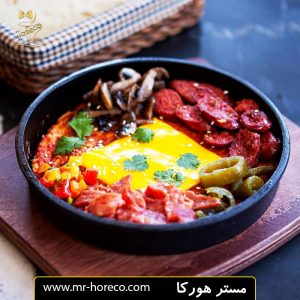 ظرف چدنی گرد با زیره چوبی مدل Odon CW104 سایز 30x25 سانت کد 23810 مستر هورکا