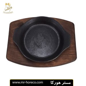 ظرف گرد لبه دار چدنی با زیره چوبی 47x24 سانت مدل Odon CW121 کد 26879 مستر هورکا