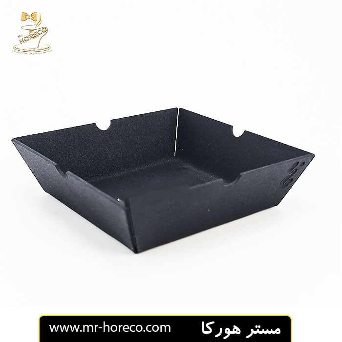 زیر سیگاری فلزی مربع لبه 45 درجه مشکی استاتیک کد 23773 | مستر هورکا