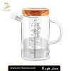 ظرف روغن شفاف با درب چوبی B.V.K 600ml مدل پیرکس کد 14717 مستر هورکا