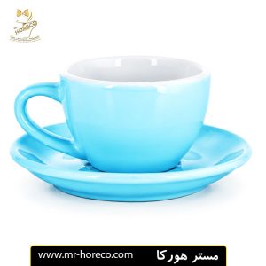 فنجان و نعلبکی اسپرسو آبی روشن براق 75cc مدل viva کد 30092 مستر هورکا