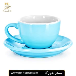 فنجان و نعلبکی اسپرسو آبی روشن براق 90cc مدل viva کد 28538 مستر هورکا