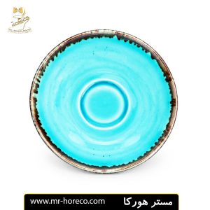فنجان و نعلبکی ماکیاتو آبی ترک دار 1900cc مدل dorika کد 14534 مستر هورکا