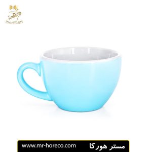 فنجان و نعلبکی کاپوچینو آبی روشن براق 180cc مدل viva کد 28539 | مستر هورکا