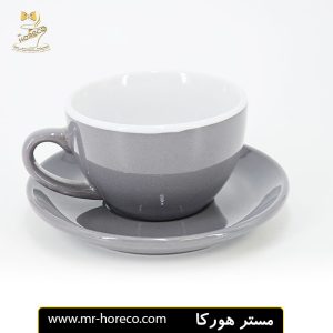 فنجان و نعلبکی کاپوچینو طوسی مات 250cc مدل viva کد 25024 مستر هورکا