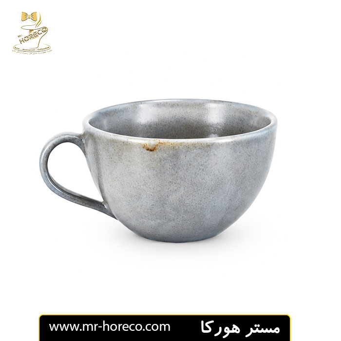 فنجان و نعلبکی کاپوچینو طوسی پتینه زرد 180cc کد 26247 مستر هورکا