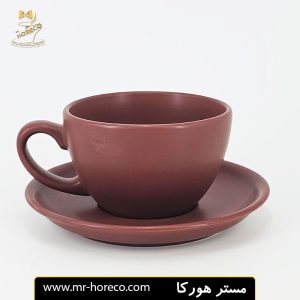 فنجان و نعلبکی کاپوچینو قهوه ای مات 180cc مدل viva کد 28551 مستر هورکا