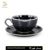 فنجان و نعلبکی کاپوچینو مشکی براق 180cc کد 23988 مستر هورکا