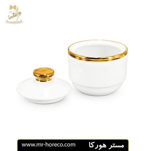 قندان چینی لب طلایی درجه یک نسترن کد 22493 | مستر هورکا