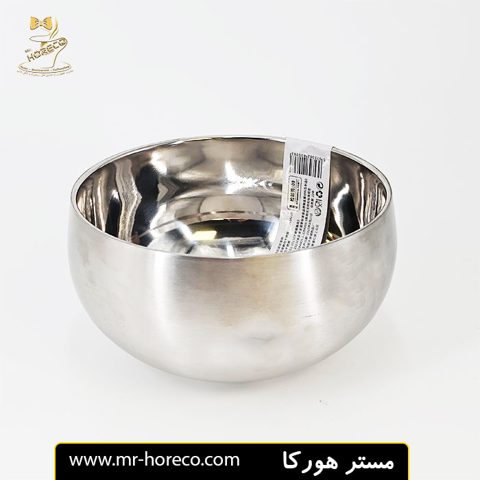 کاسه استیل دو جداره سایز 2 ابعاد 14 سانت کد 26232 مستر هورکا