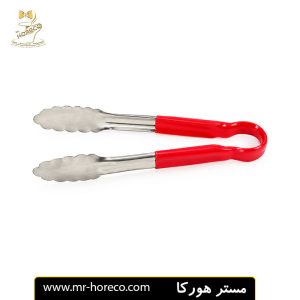 انبر صدفی سالاد استیل دسته لاتکس سایز کوچک کد 25104 مستر هورکا